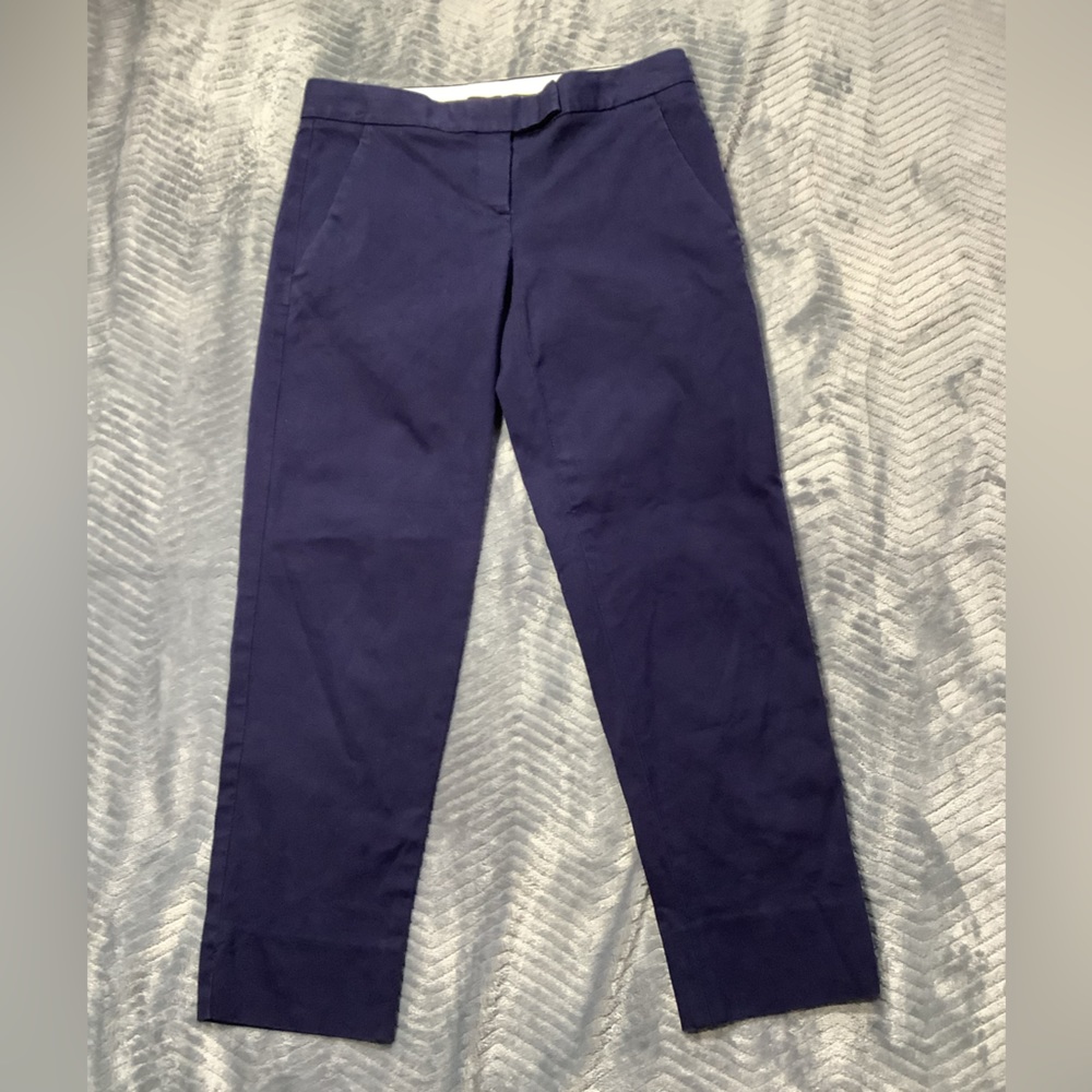 Womens‎ Theory Ibbey Stretch Canvas Crop Pants Navy Blue 00.